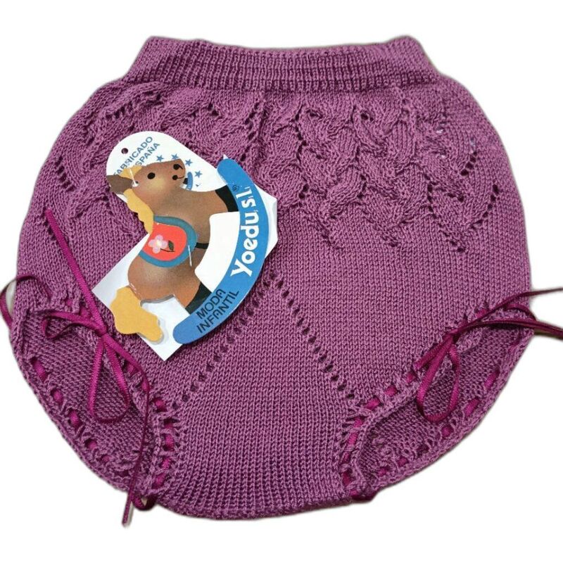 0012/12 BRAGA DE PERLE BEBE LILA YOEDU. ROPA PARA BEBES ,PREMAMA Y COLEGIAL - DE 0 5 AÑOS INTERIOR OUTLET . Color Berenjena.