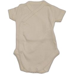 1017 BODY CRUZADO MANGA CORTA BEIGE MOMO. ROPA PARA BEBES ,PREMAMA Y COLEGIAL - DE 0 5 AÑOS INTERIOR Bodys . TALLAS 0 Meses . 