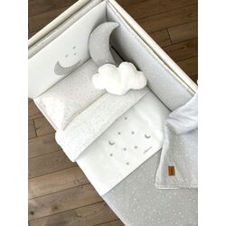 E18177150 COLCHA+PROTECTOR 60X120  COSMOS GRIS PRAIA. MOBILIARIO Y DECORACION PARA BEBE - ROPA CUNA MINICUNA EDREDONES