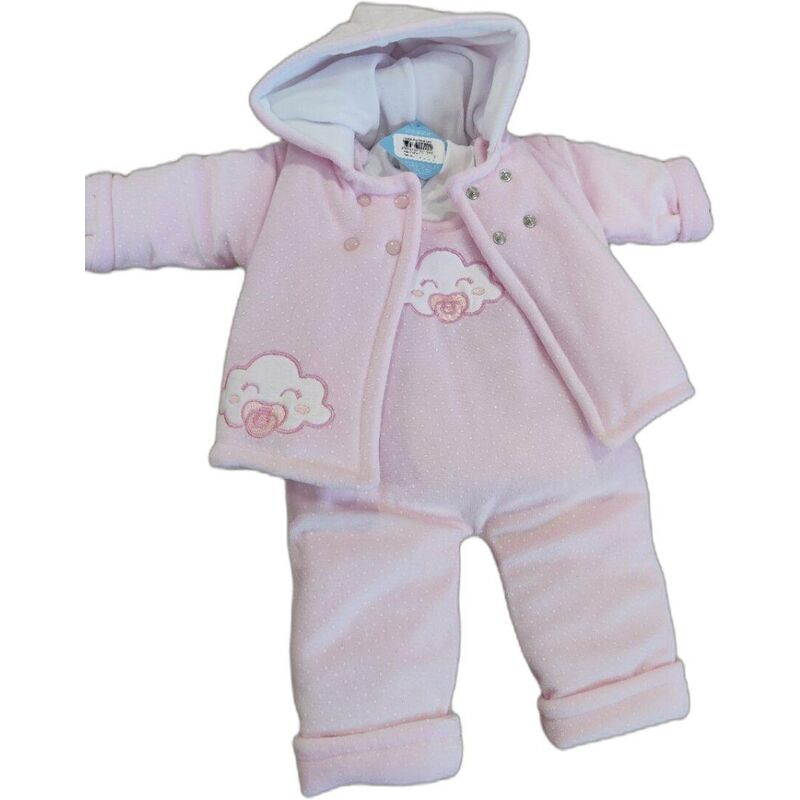 3024BB-814 CONJUNTO 3/P ACOL PETO FAM. CIELO SARDON. ROPA PARA BEBES ,PREMAMA Y COLEGIAL - DE 0 5 AÑOS INVIERNO NIÑA NIÑO