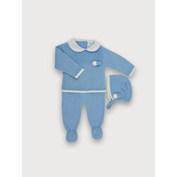 3024RF-703 CONJUNTO 3/P POL + CAPOTA FAM. PELAYO AZULADO SARDÓN. ROPA PARA BEBES ,PREMAMA Y COLEGIAL - DE 0 5 AÑOS INVIERNO