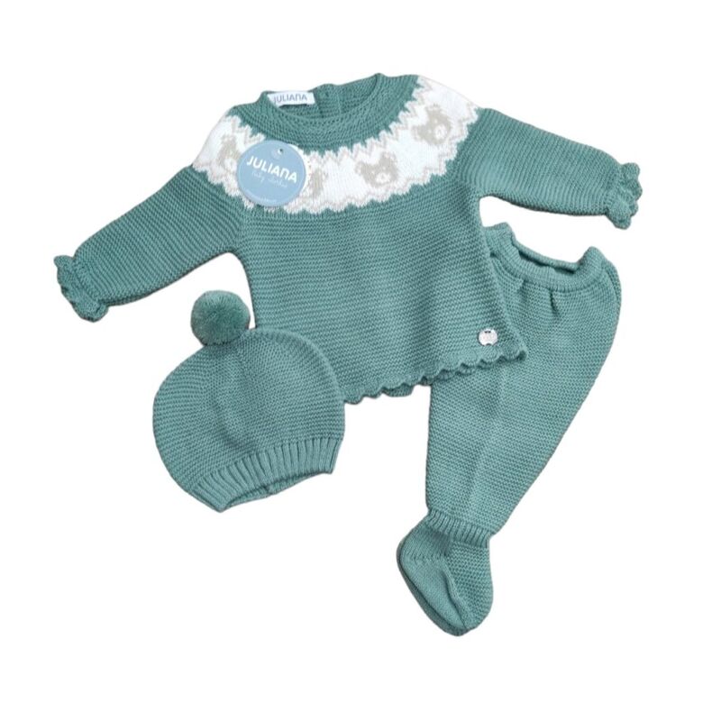24555 CONJUNTO 3.P LIN CANESU OSOS JULIANA. ROPA PARA BEBES ,PREMAMA Y COLEGIAL - DE 0 5 AÑOS INVIERNO Conjuntos Punto . TALLAS