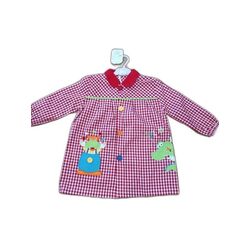 14 MANDILON ROJO COCODRILO GARVEL. ROPA PARA BEBES ,PREMAMA Y COLEGIAL - COLEGIO ,MANDILONES, MOCHILAS CON BOTONES . TALLAS 12