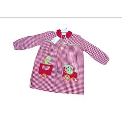 24 MANDILON BOTONES ROJO TREN GARVEL. ROPA PARA BEBES ,PREMAMA Y COLEGIAL - COLEGIO ,MANDILONES, MOCHILAS CON BOTONES . TALLAS 4