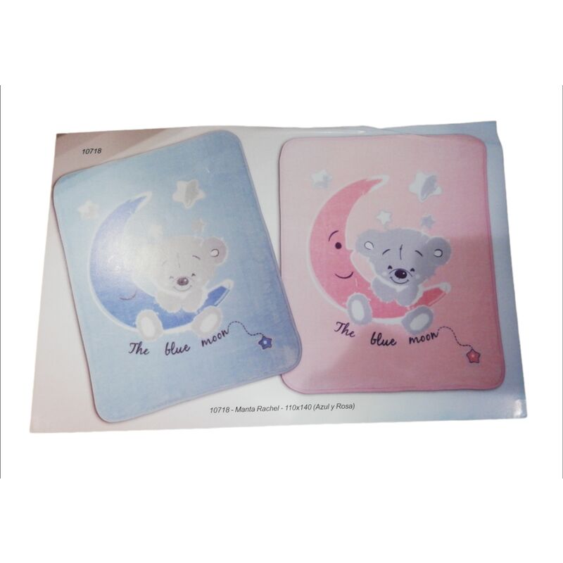 10718 MANTA RACHEL 110X140 GAMBERRITOS. MOBILIARIO Y DECORACION PARA BEBE - ROPA CUNA MINICUNA MANTAS . Color Azul. 