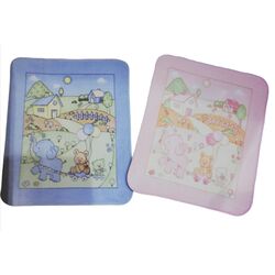10719 MANTA RACHEL 110X140 GAMBERRITOS. MOBILIARIO Y DECORACION PARA BEBE - ROPA CUNA MINICUNA MANTAS . Color Azul. 