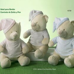 10729 MUÑECO OSITO 25 CM  GAMBERRITOS. JUGUETES PARA BEBE - PRIMEROS PELUCHES Y MUÑECOS . Color GRIS . 