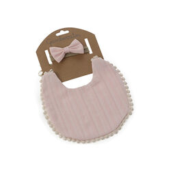 10753 Babero más lazo 20x20 Gamberritos. PUERICULTURA Y COMPLEMENTOS PARA BEBES - COMIDA BABEROS . Color Rosa. 
