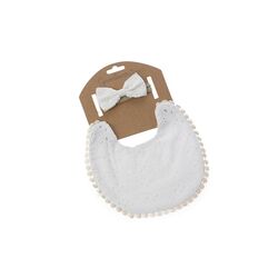 10754 Babero con lazo de 20x20 Gamberritos. PUERICULTURA Y COMPLEMENTOS PARA BEBES - COMIDA BABEROS . Color Blanco. 