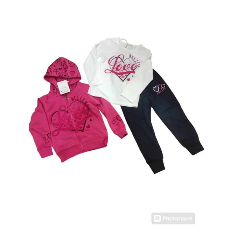 7875 Conjunto de 3P niña  Garvel. ROPA PARA BEBES ,PREMAMA Y COLEGIAL - DE 0 5 AÑOS INVIERNO NIÑA deportiva . TALLAS 4 años. 