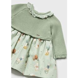 2886 VESTIDO TRICOT COMBINADO MAYORAL. ROPA PARA BEBES ,PREMAMA Y COLEGIAL - DE 0 5 AÑOS INVIERNO Vestidos . TALLAS 3 meses. 