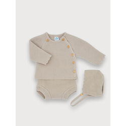 3024VE-345 CONJUNTO 3/P BRAGA FAM. CRUZADO PIEDRA SARDÓN. ROPA PARA BEBES ,PREMAMA Y COLEGIAL - DE 0 5 AÑOS INVIERNO Conjuntos