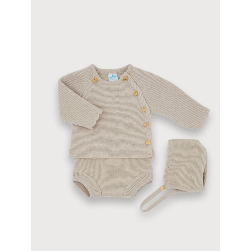 3024VE-345 CONJUNTO 3/P BRAGA FAM. CRUZADO PIEDRA SARDÓN. ROPA PARA BEBES ,PREMAMA Y COLEGIAL - DE 0 5 AÑOS INVIERNO Conjuntos