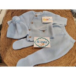 C7013 CONJUNTO DE PUNTO CON CAPOTA MIS CUCADAS. ROPA PARA BEBES ,PREMAMA Y COLEGIAL - DE 0 5 AÑOS INVIERNO Conjuntos Punto .
