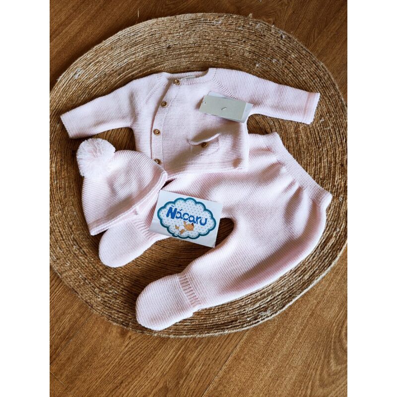 C7013 CONJUNTO DE PUNTO CON CAPOTA MIS CUCADAS. ROPA PARA BEBES ,PREMAMA Y COLEGIAL - DE 0 5 AÑOS INVIERNO Conjuntos Punto .