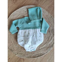 25103 PELELE DE PUNTO CON TELA DE PLUMETI ESTAMPADA GLORY. ROPA PARA BEBES ,PREMAMA Y COLEGIAL - DE 0 5 AÑOS INVIERNO Conjuntos