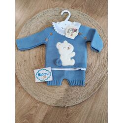 25150 CONJUNTO DE LANA JERSEY CON OSO CAMISA Y PANTALÓN ARENA GLORY. ROPA PARA BEBES ,PREMAMA Y COLEGIAL - DE 0 5 AÑOS INVIERNO