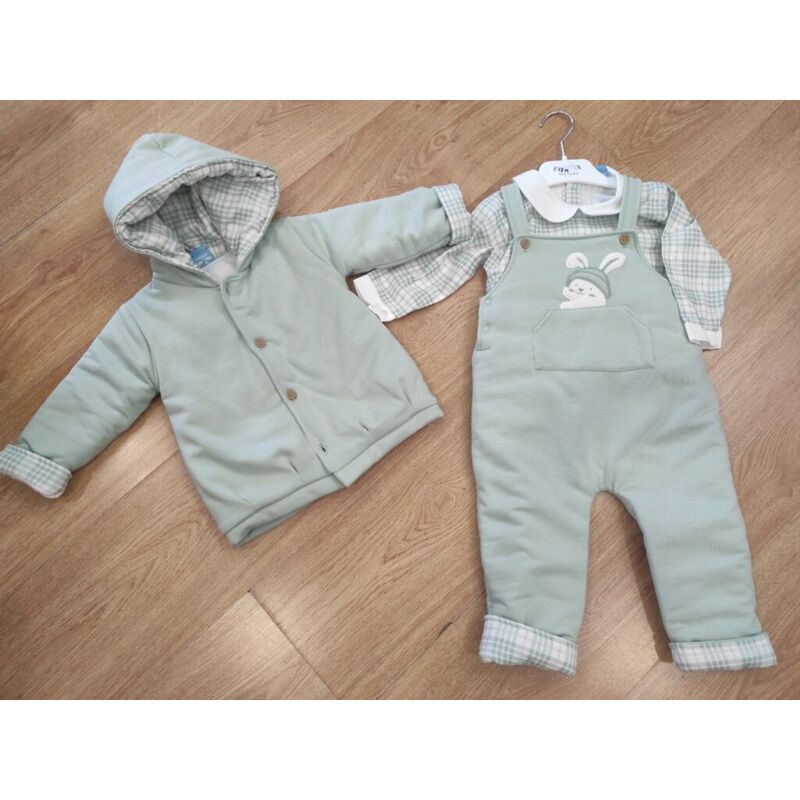 024CB 611 CONJUNTO 3 PIEZAS PETO ACOLCHADO FAMILIA CUADROS. ROPA PARA BEBES ,PREMAMA Y COLEGIAL - DE 0 5 AÑOS INVIERNO NIÑA