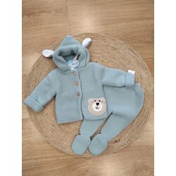 024VE-370 CONJUNTO DE PUNTO CHAQUETA OSO Y POLAINA SARDÓN. ROPA PARA BEBES ,PREMAMA Y COLEGIAL - DE 0 5 AÑOS INVIERNO Conjuntos