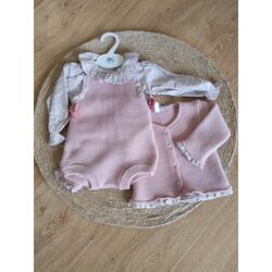 024VE-381 CONJUNTO DE PUNTO CON TELA TRES PIEZAS SARDÓN. ROPA PARA BEBES ,PREMAMA Y COLEGIAL - DE 0 5 AÑOS INVIERNO NIÑA