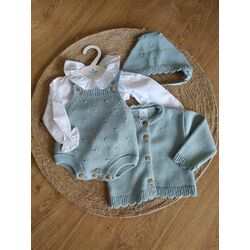 024VE-384 CONJUNTO DE PETO DE PUNTO CON CAMISA Y CHAQUETA SARDÓN. ROPA PARA BEBES ,PREMAMA Y COLEGIAL - DE 0 5 AÑOS INVIERNO
