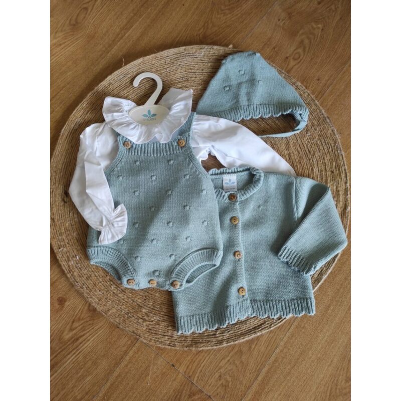 024VE-384 CONJUNTO DE PETO DE PUNTO CON CAMISA Y CHAQUETA SARDÓN. ROPA PARA BEBES ,PREMAMA Y COLEGIAL - DE 0 5 AÑOS INVIERNO