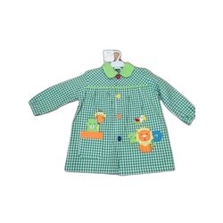 13 MANDILON ZOO VERDE GARVEL. ROPA PARA BEBES ,PREMAMA Y COLEGIAL - COLEGIO ,MANDILONES, MOCHILAS CON BOTONES . TALLAS 4 años. 
