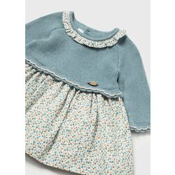 2886 VESTIDO TRICOT COMBINADA MAYORAL. ROPA PARA BEBES ,PREMAMA Y COLEGIAL - DE 0 5 AÑOS INVIERNO NIÑA Vestidos . Color Azul.