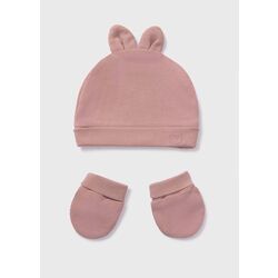 19340 Conj. gorro y manoplas mayoral. ROPA PARA BEBES ,PREMAMA Y COLEGIAL - DE 0 5 AÑOS COMPLEMENTOS . Color ROSA EMPOLVADO .