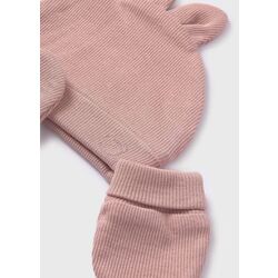 19340 Conj. gorro y manoplas mayoral. ROPA PARA BEBES ,PREMAMA Y COLEGIAL - DE 0 5 AÑOS COMPLEMENTOS . Color ROSA EMPOLVADO .