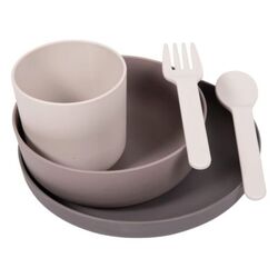 Vajilla Para Bebé De 5 Piezas Cpla Gris Bo Jungle ACCOMS. PUERICULTURA Y COMPLEMENTOS PARA BEBES - COMIDA VAJILLAS CUBIERTOS .