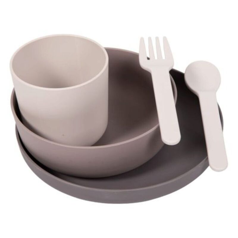 Vajilla Para Bebé De 5 Piezas Cpla Gris Bo Jungle ACCOMS. PUERICULTURA Y COMPLEMENTOS PARA BEBES - COMIDA VAJILLAS CUBIERTOS .