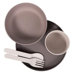 Vajilla Para Bebé De 5 Piezas Cpla Gris Bo Jungle ACCOMS. PUERICULTURA Y COMPLEMENTOS PARA BEBES - COMIDA VAJILLAS CUBIERTOS .