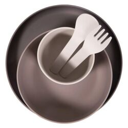 Vajilla Para Bebé De 5 Piezas Cpla Gris Bo Jungle ACCOMS. PUERICULTURA Y COMPLEMENTOS PARA BEBES - COMIDA VAJILLAS CUBIERTOS .