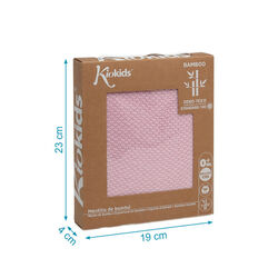 3144 C/V MANTITA 80X110CMS BAMBÚ ROSA KIOKIDS. COCHECITOS-CARRICOCHES PARA BEBE SACOS Y TEXTILES CHALES MANTAS . Color Rosa. 
