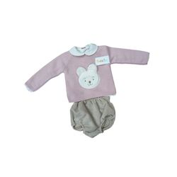 C7110 CONJUNTO DE TRES PIEZAS ROSA MIS CUCADAS. ROPA PARA BEBES ,PREMAMA Y COLEGIAL - DE 0 5 AÑOS INVIERNO NIÑA Camiseta .
