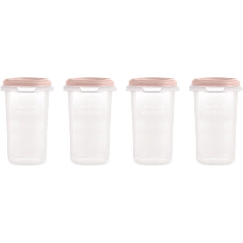 89539 Set de 4 herméticos de 330ml hermisized blush Miniland. PUERICULTURA Y COMPLEMENTOS PARA BEBES - COMIDA TERMOS RECIPIENTES