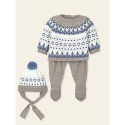 9419 Traje 3P Canesú jacquard espcial "EMOCIONAR" MAC ILUSION. ROPA PARA BEBES ,PREMAMA Y COLEGIAL - DE 0 5 AÑOS INVIERNO