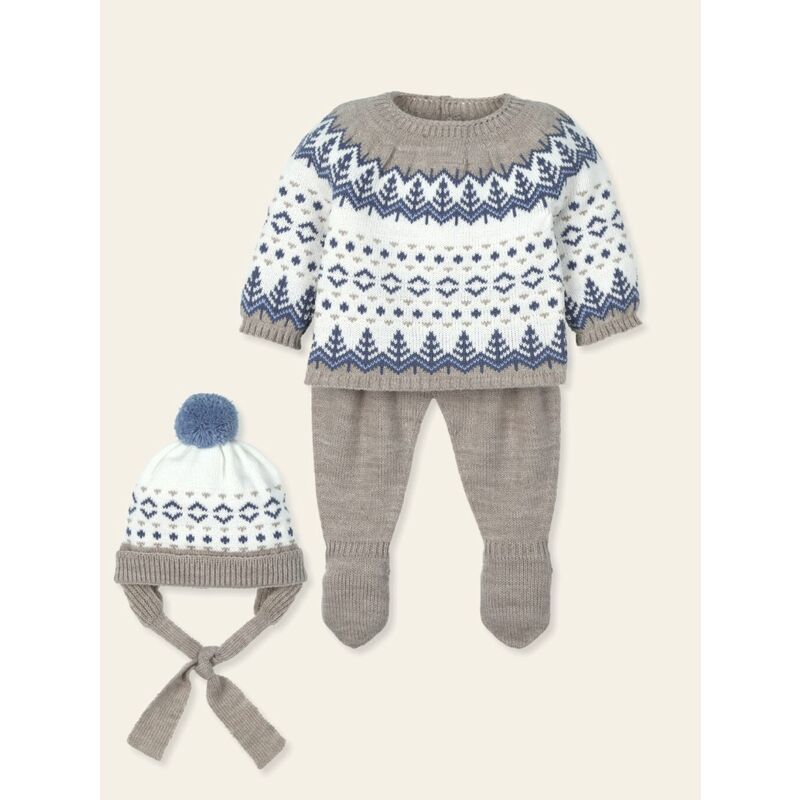 9419 Traje 3P Canesú jacquard espcial "EMOCIONAR" MAC ILUSION. ROPA PARA BEBES ,PREMAMA Y COLEGIAL - DE 0 5 AÑOS INVIERNO