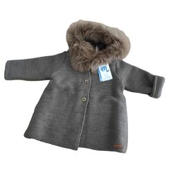 9499 Abrigo niña punto link forrado capucha pelo artificial MAC ILUSION. ROPA PARA BEBES ,PREMAMA Y COLEGIAL - DE 0 5 AÑOS