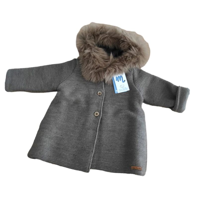 9499 Abrigo niña punto link forrado capucha pelo artificial MAC ILUSION. ROPA PARA BEBES ,PREMAMA Y COLEGIAL - DE 0 5 AÑOS