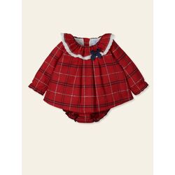 9533 Jesusin + culotte cuadros lux y tira bordada LAZO "ADORAR" MAC ILUSION. ROPA PARA BEBES ,PREMAMA Y COLEGIAL - DE 0 5 AÑOS