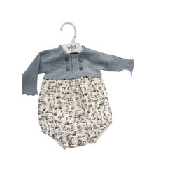 30411 PELELE DE PUNTO CON TELA DE PINGUINOS VISI. ROPA PARA BEBES ,PREMAMA Y COLEGIAL - DE 0 5 AÑOS INVIERNO . TALLAS 3 meses. 