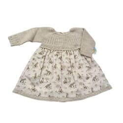 30521 VESTIDO DE PUNTO CON TELA DE ZORROS VISI. ROPA PARA BEBES ,PREMAMA Y COLEGIAL - DE 0 5 AÑOS INVIERNO Vestidos . TALLAS 1M.