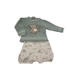 30930 CONJUNTO DE JUBÓN CON OSO Y RANITA DE TELA VISI. ROPA PARA BEBES ,PREMAMA Y COLEGIAL - DE 0 5 AÑOS INVIERNO Conjuntos