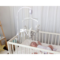 4058  MUSICAL CUNA  KIOKIDS. JUGUETES PARA BEBE - MOVILES, PROYECTORES CARRILLONES . Color GRIS . 