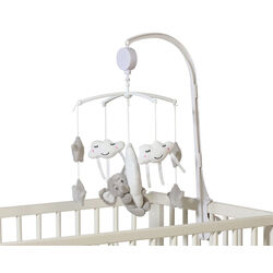 4058  MUSICAL CUNA  KIOKIDS. JUGUETES PARA BEBE - MOVILES, PROYECTORES CARRILLONES . Color GRIS . 