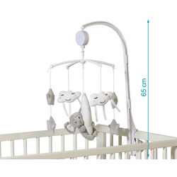4058  MUSICAL CUNA  KIOKIDS. JUGUETES PARA BEBE - MOVILES, PROYECTORES CARRILLONES . Color GRIS . 