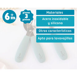 416 CUBIERTOS ACERO INOXIDABLE/SILICONA KIOKIDS. PUERICULTURA Y COMPLEMENTOS PARA BEBES - COMIDA VAJILLAS CUBIERTOS . Color