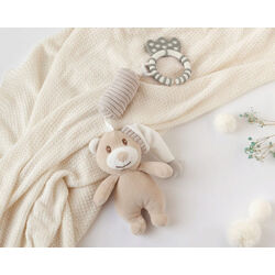 4204 OSO SONAJERO KIOKIDS. JUGUETES PARA BEBE - PELUCHES Y MUÑECOS PRIMEROS SONAJEROS . Color ARENA. 